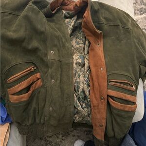 Woman’s  Olive Green and Brown Jacket